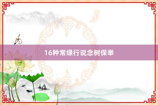 16种常绿行说念树保举